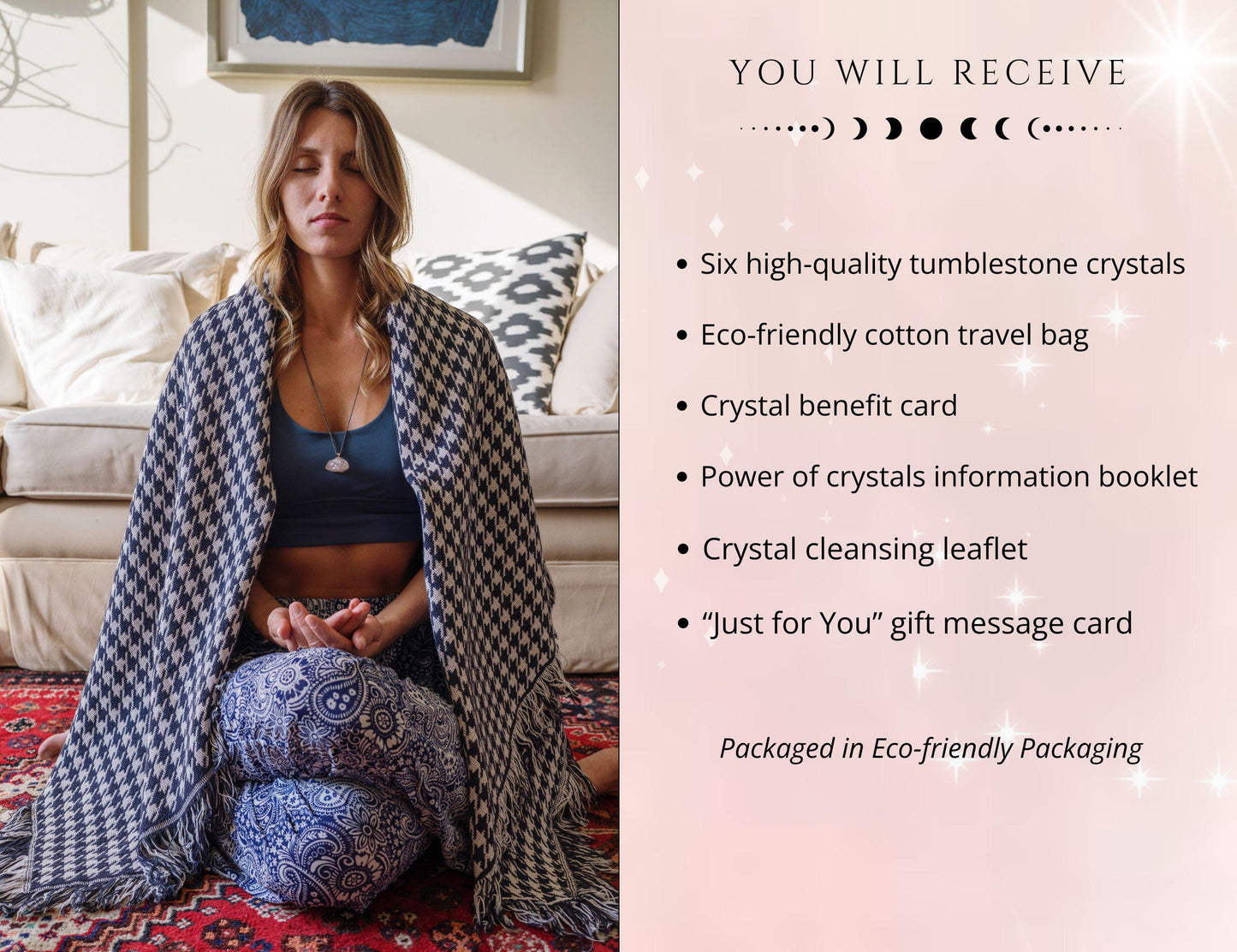 Good Luck Crystals Gift Set: Includes Information Booklet & Travel Pouch