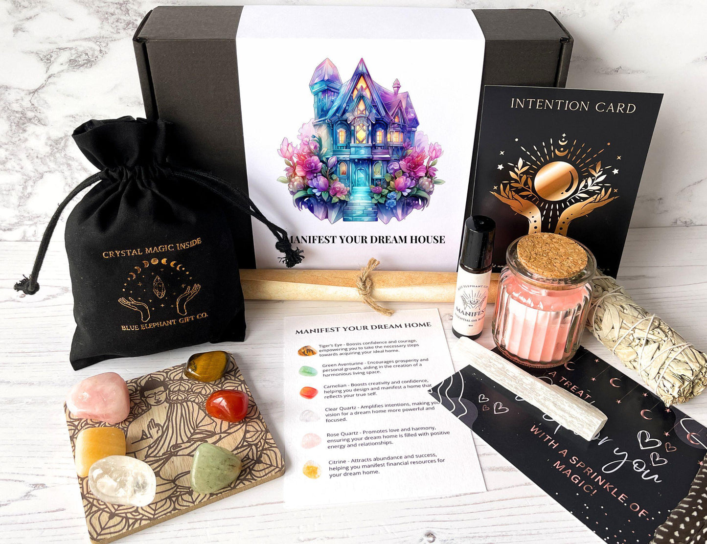 The Manifest your dream home crystal and smudge Kit