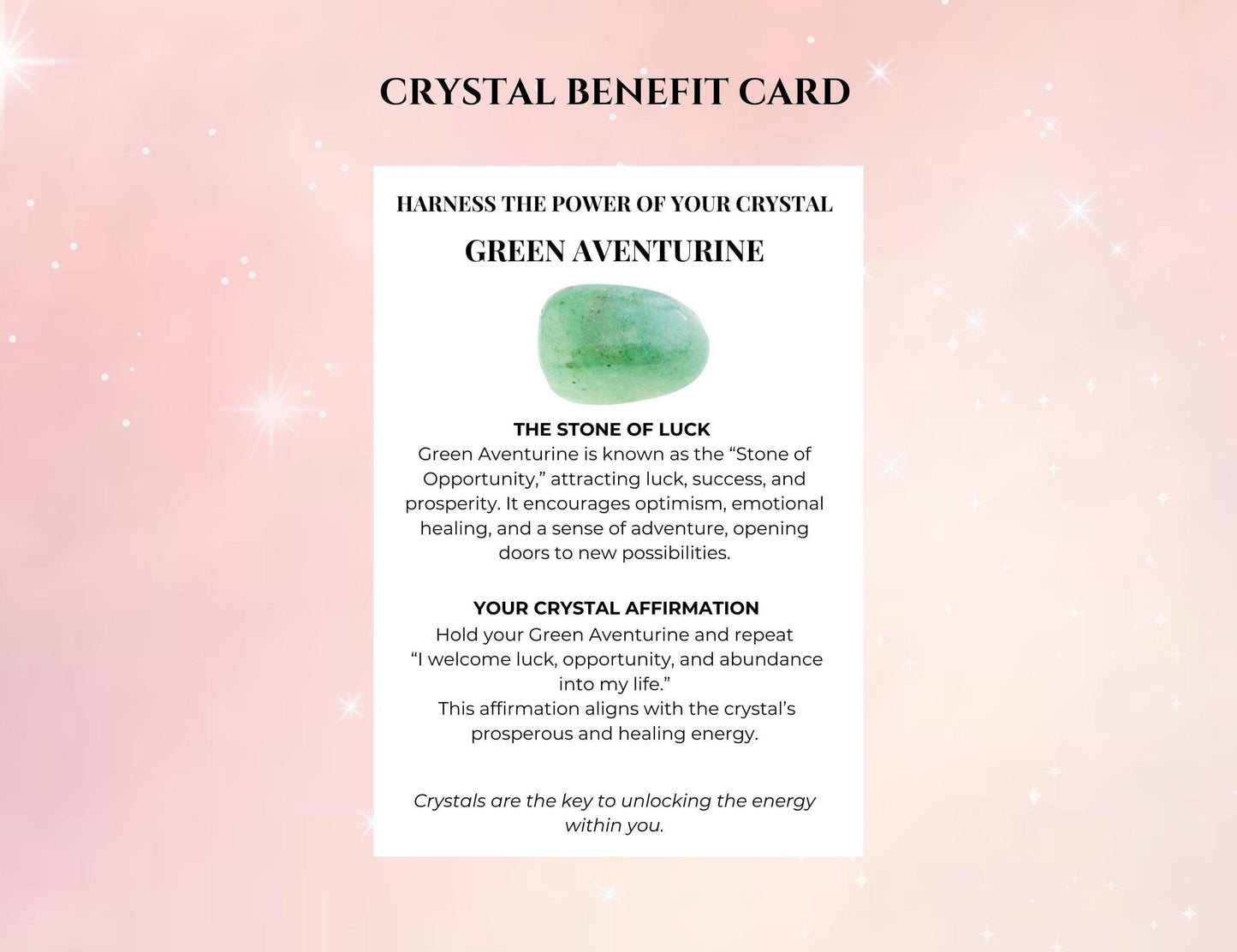 Green Aventurine worry stone - Ideal aid for good luck