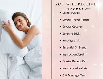 Sleep support crystal and smudge set